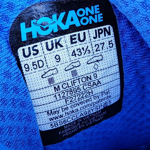 HOKA CLIFTON 9 - Mens Atheltic Shoes - SIZE 9.5D - Picture 9 of 9